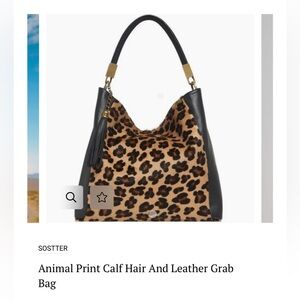 🐆Chic Leopard Print🔥🐆 and Black Leather Shoulder Bag made in 🇮🇹